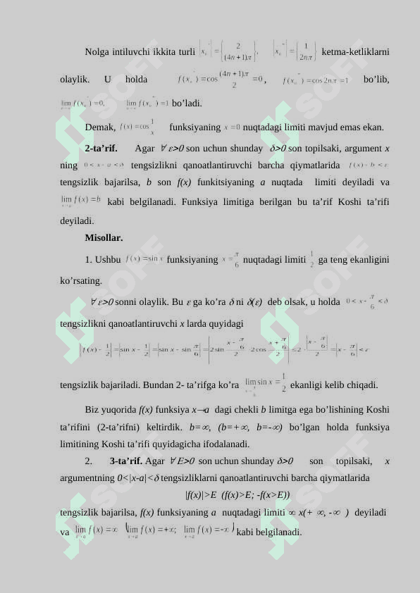 Funksiyaning limiti 3