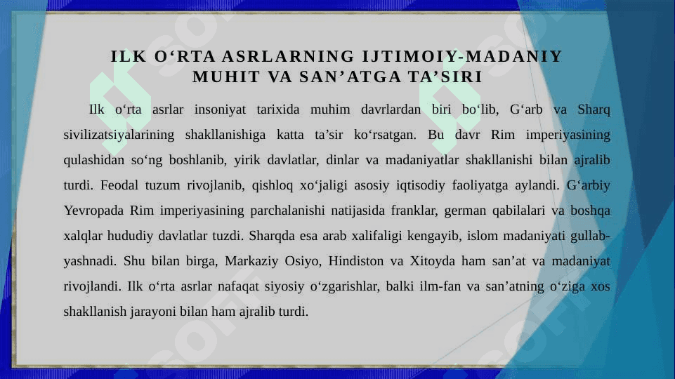 Ilk o'rta asrlarda san'at rivoji 3