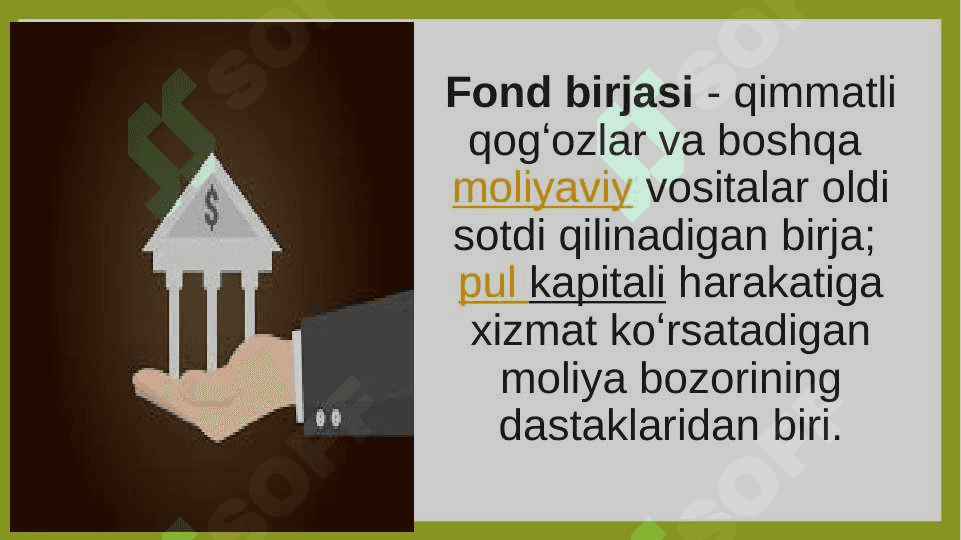 Fond birjasi bozori iqtisodiyotining eng muhim instituti sifatida 3