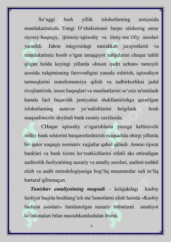IPOTEKA Bankda o'tilgan amaliyot bo'yicha hisobot 5