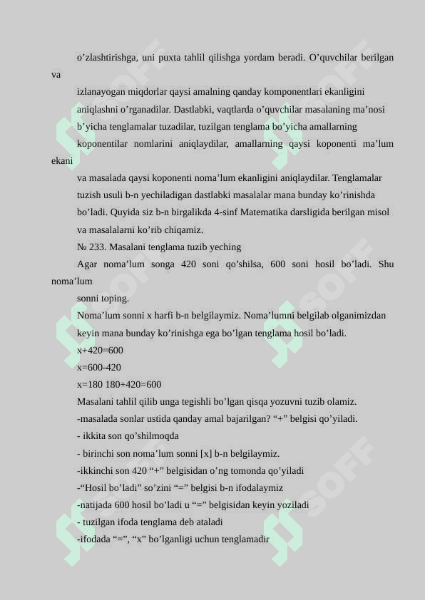 Masalalarni ifoda tuzib yechishni o’rgatish metodikasi 4