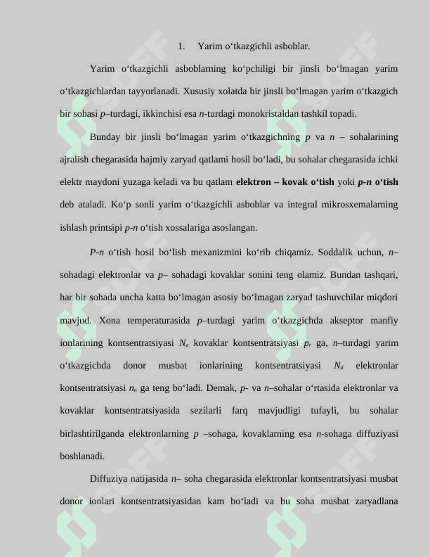 p-n o’tish xususiyatlari 2
