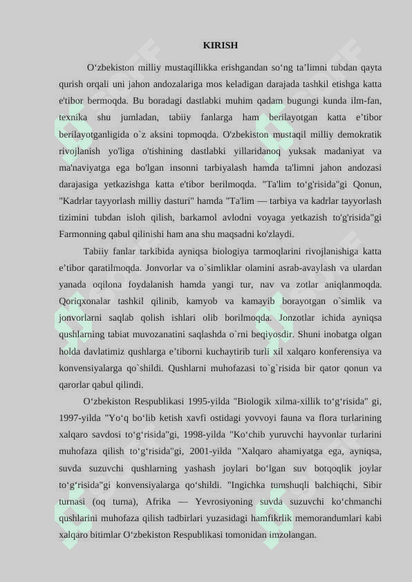 Qushlarning individual rivojlanish xususiyatlari 2