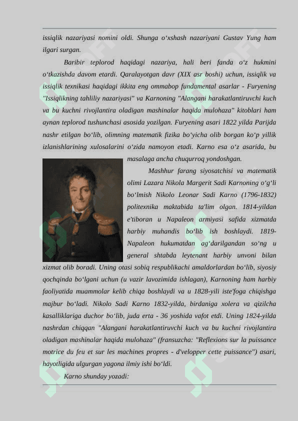 Termodinamikaning ikkinchi qonuni. Karno sikli. Issiqlik mashinasining maksimal foydali koeffitsiyenti 2