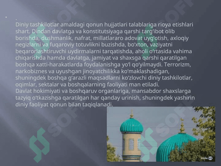 O'zbekistonda faoliyat yurituvchi  diniy tashkilotlar 4