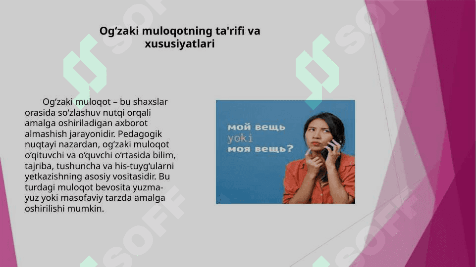 Pedagogikada og’zaki muloqot 4