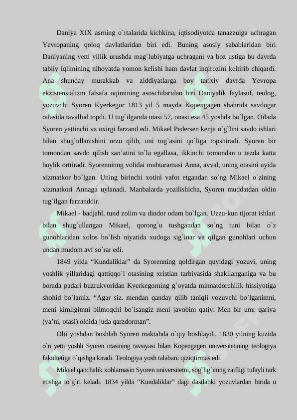 Seren Kyerkegorning inson falsafasi 2