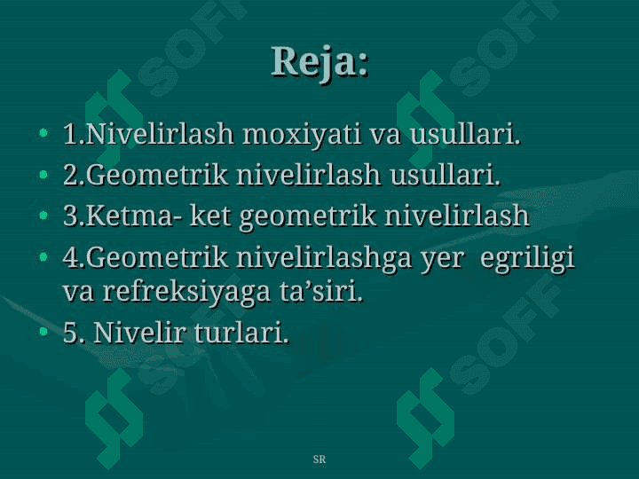 8 MAVZU Maydonni kvadratlarga bo`lib nivelirlash 2 2