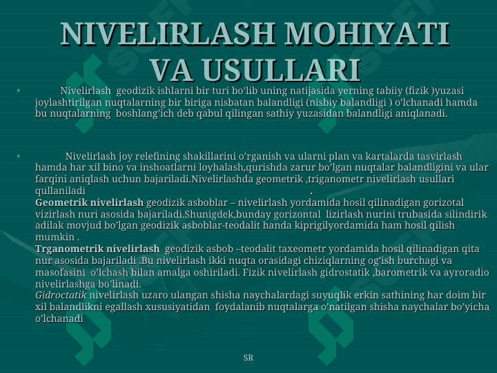 8 MAVZU Maydonni kvadratlarga bo`lib nivelirlash 2 3