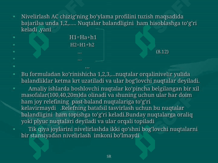 8 MAVZU Maydonni kvadratlarga bo`lib nivelirlash 2 8