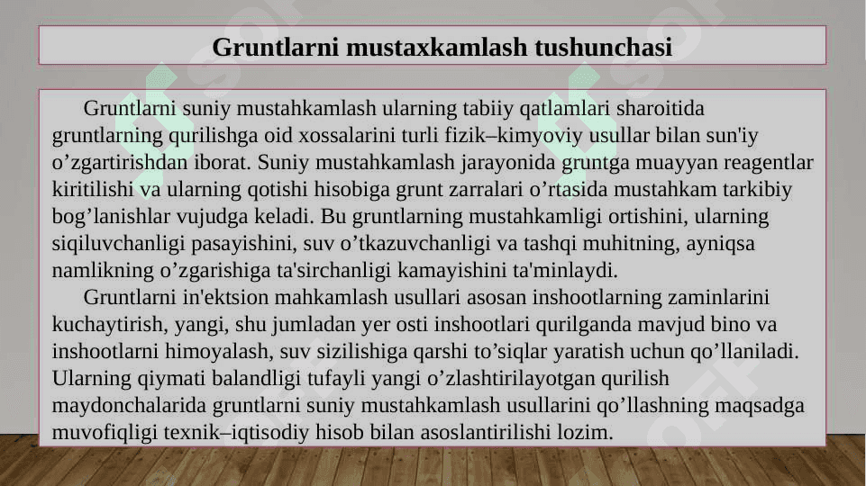 bog'lanishli gruntlarning siljishga qarshi mustahkamligini aniqlashga oid usullar pptx 4