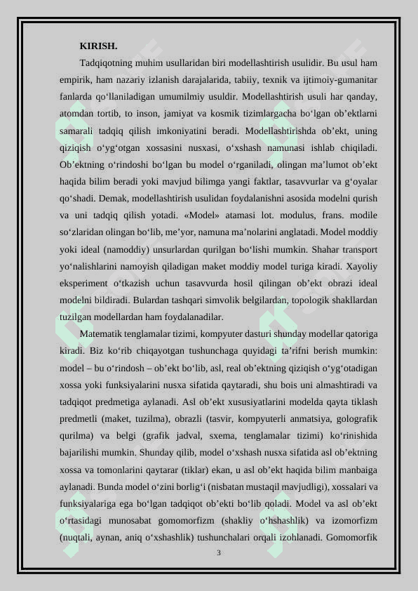 Matematik modellarga qoʻyiladigan asosiy talablar 3