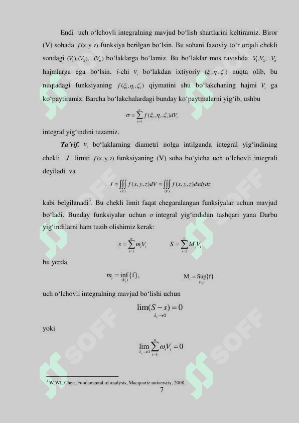 Uch o'lchovli integral. Uch o„lchovli integralning .pdf 7
