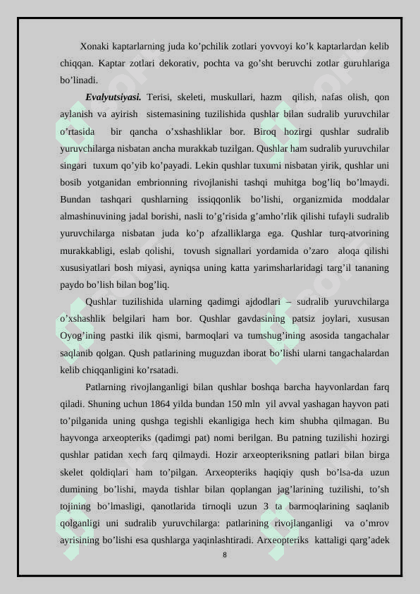 Tovuqsimonlar asosiy turlarining hayoti 8