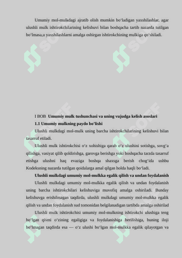 Umumiy mulk tushunchasi va uning vujudga kelish asoslari 4