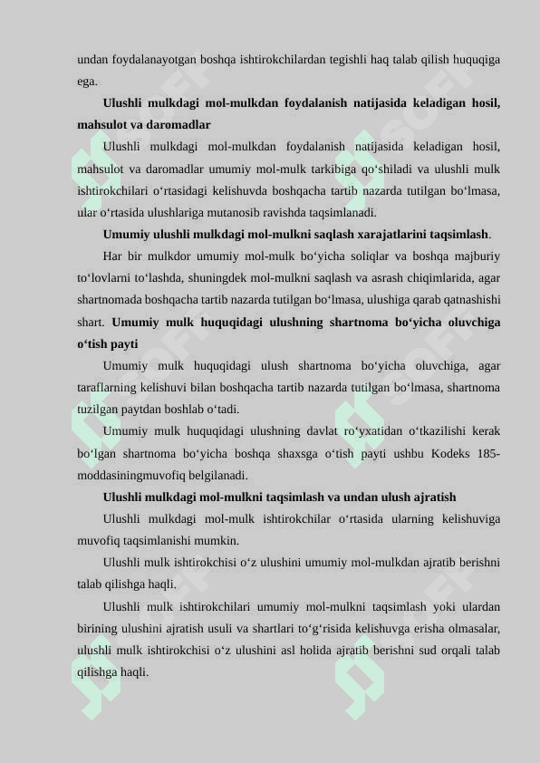 Umumiy mulk tushunchasi va uning vujudga kelish asoslari 5