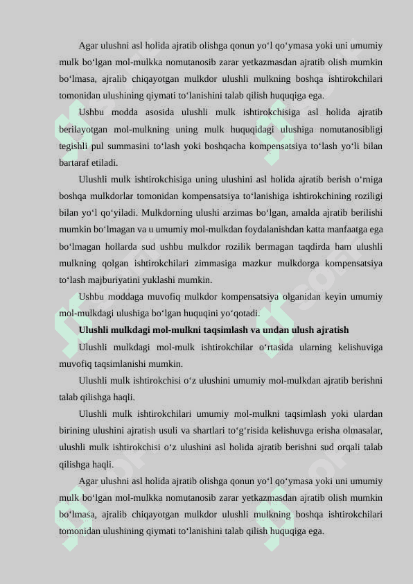 Umumiy mulk tushunchasi va uning vujudga kelish asoslari 6