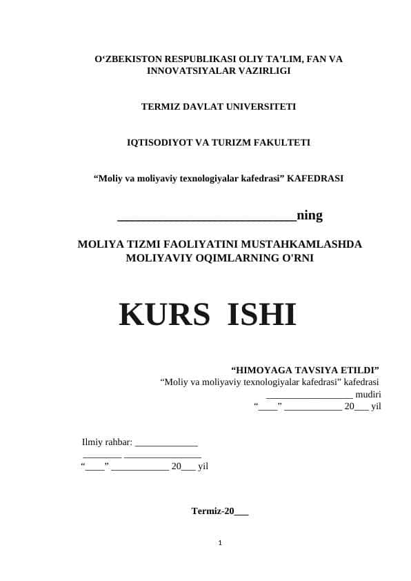 Moliyalashning qisqa muddatli manbalarini boshqarish 1