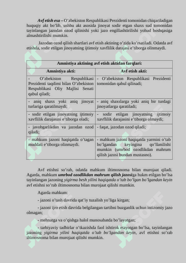 Jinoyat huquqidan testlarga javob 2