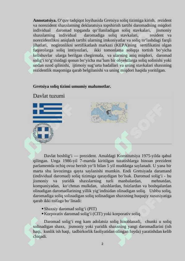 GRETSIYADA INDIVIDUAL DAROMADNI SOLIQQA TORTISH REFERAT 2