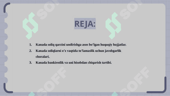 Kanada soliq qarzini undirish tartibi. pptx 2