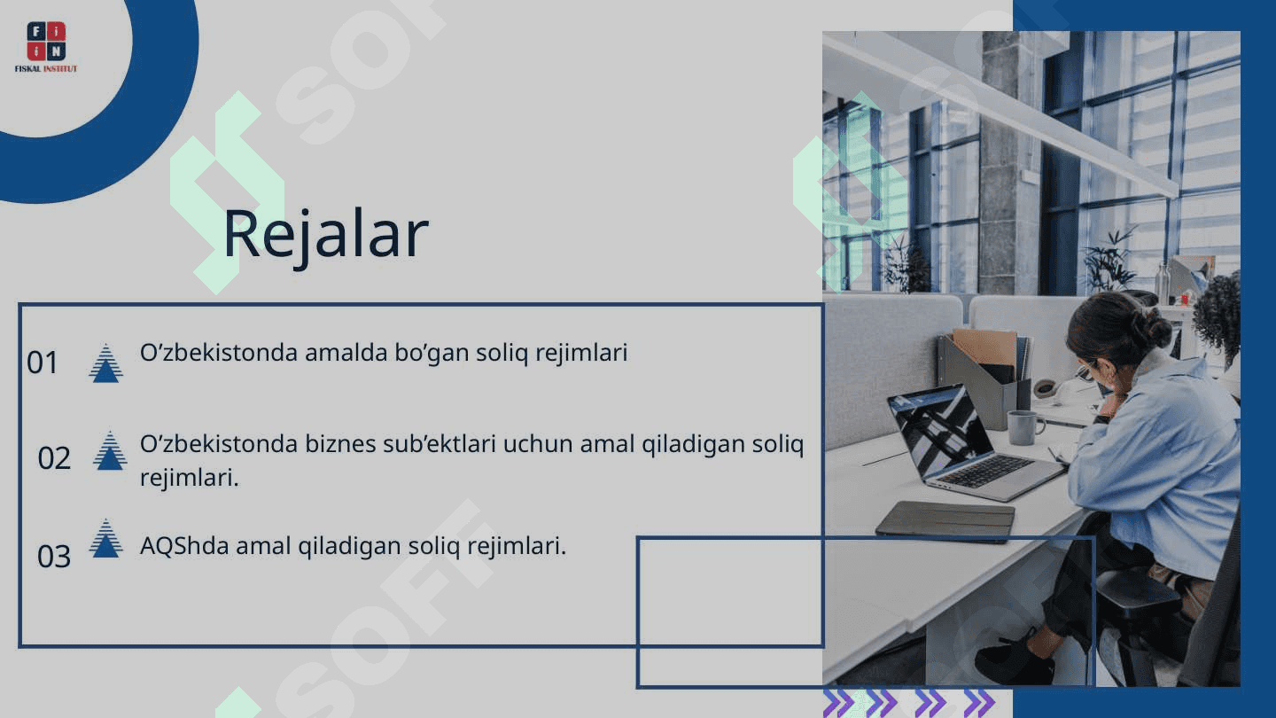 O’ZBEKISTONDA BIZNES SUB’EKTLAR UCHUN AMAL QILADIGAN SOLIQ REJIMLARI 2