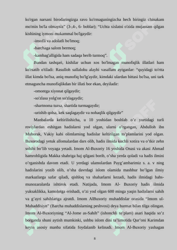 ISLOMSHUNOSLIK VA HADISSHUNOSLIKNING BUYUK ALLOMALARI 8