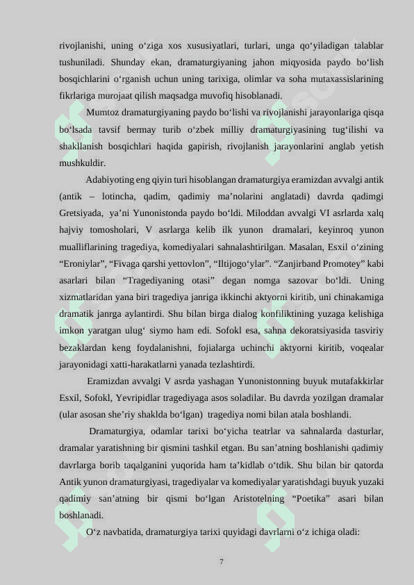 ISTIQLOL DAVRI O‘ZBEK TARIXIY DRAMATURGIYASI 7
