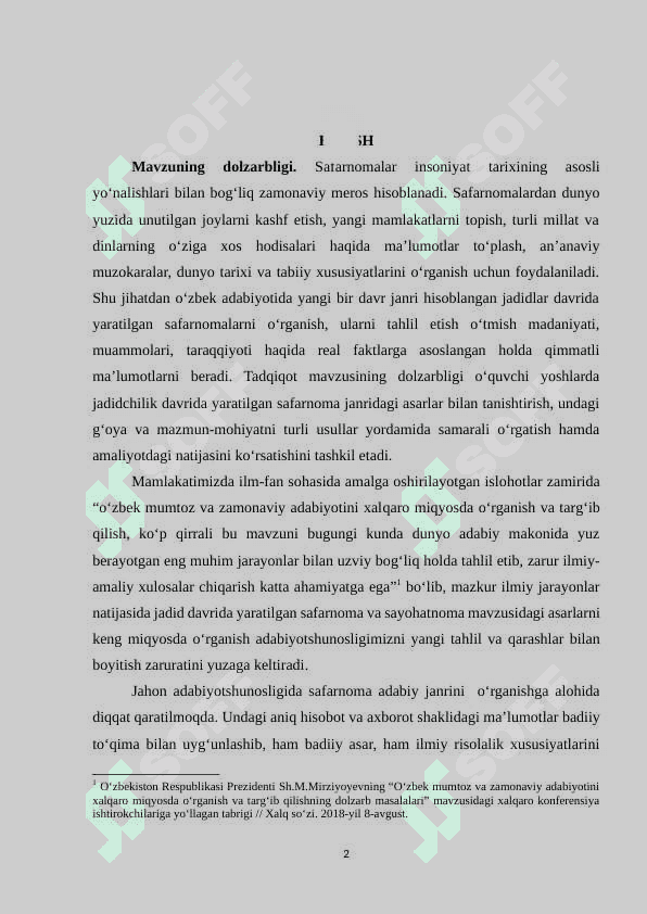 JADID SAFARNOMALARIDAN FOYDALANISHNING             SAMARALI USULLARI 2