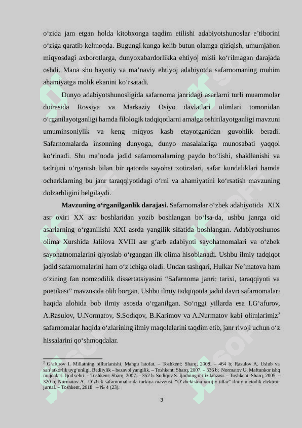 JADID SAFARNOMALARIDAN FOYDALANISHNING             SAMARALI USULLARI 3