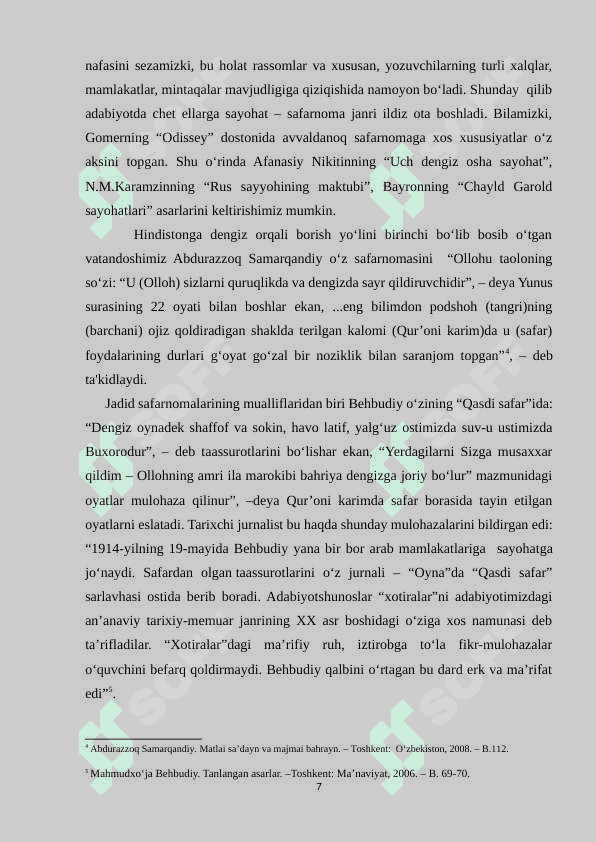 JADID SAFARNOMALARIDAN FOYDALANISHNING             SAMARALI USULLARI 7