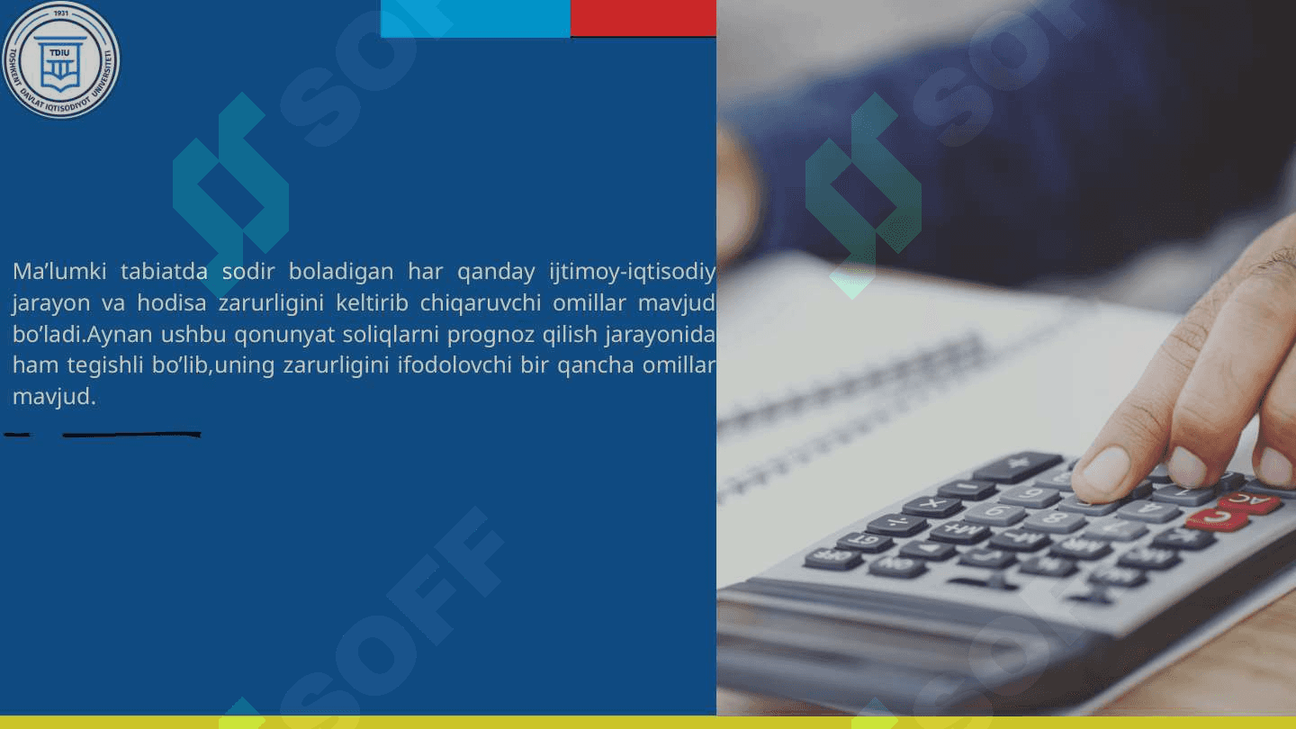 Soliq tushumlarini prognoz qilishning mohiyati,turlari,maqsadi,vazufalari va tamoyillari. 7