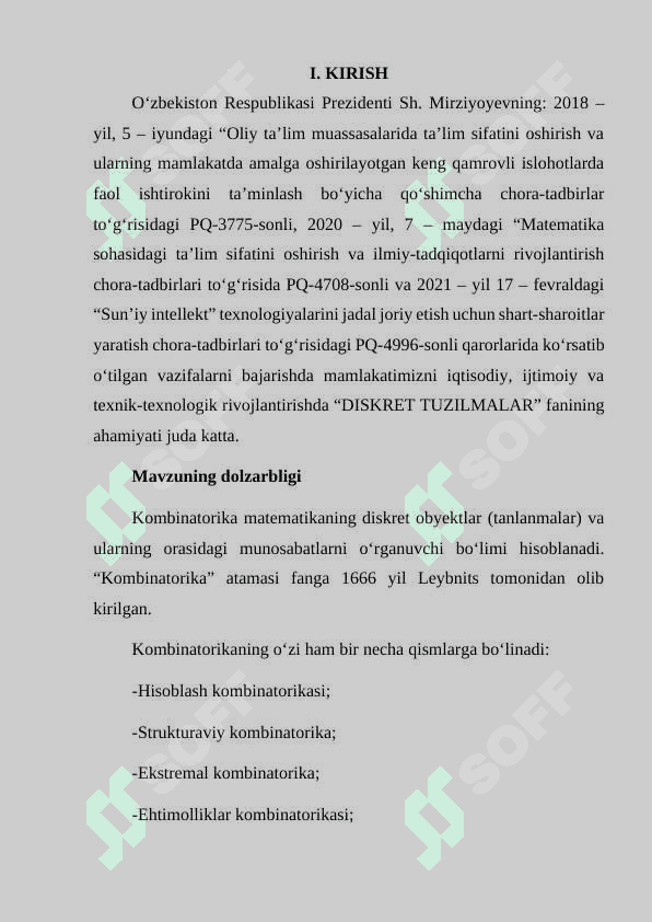 Kombinatorik masalalar va tartiblangan to‘plamlar. Nyuton binomi 2