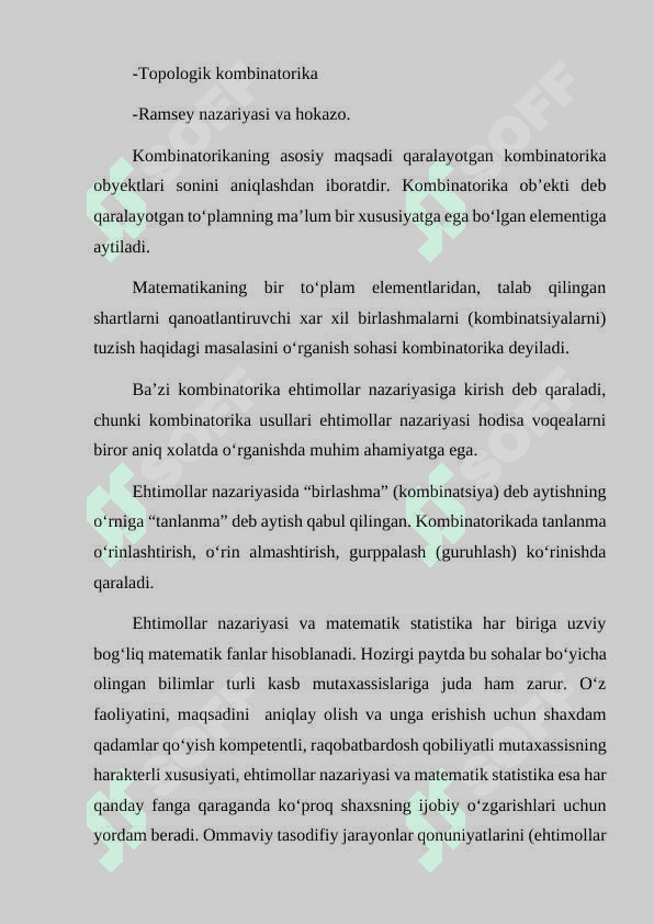 Kombinatorik masalalar va tartiblangan to‘plamlar. Nyuton binomi 3