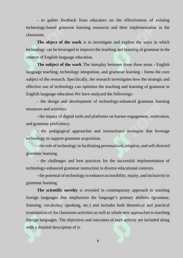 USING TECHNOLOGY TO ENHANCE GRAMMAR LEARNING IN ENGLISH LANGUAGE TEACHING 8