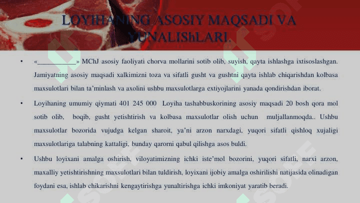 GO’SHT VA KOLBASA MAXSULOTLARINI YETISHTIRISH 2