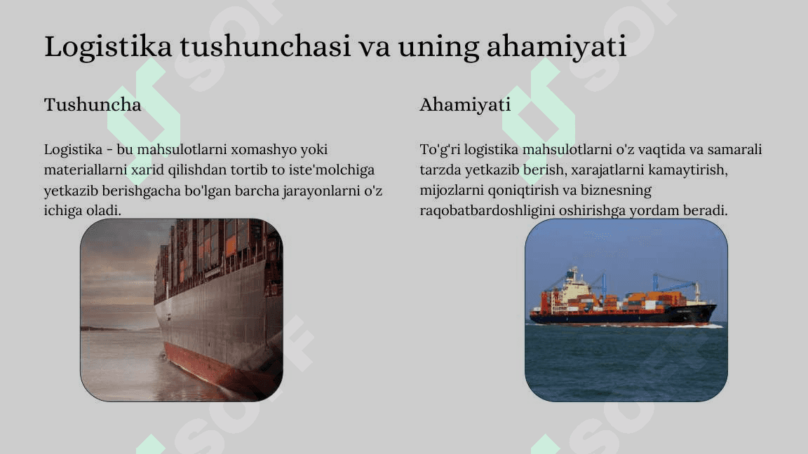 Ishlab chiqarish logistikasi Muvaffaqiyat kaliti 2
