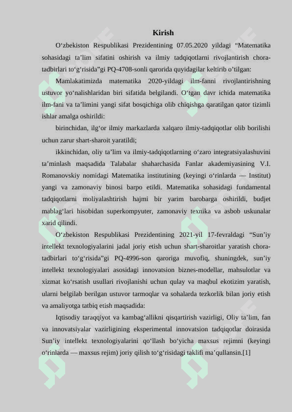Kurs ishi Graflar haqida. Yo'naltirilgan graflar. Qo'shnilik matritsalari 2