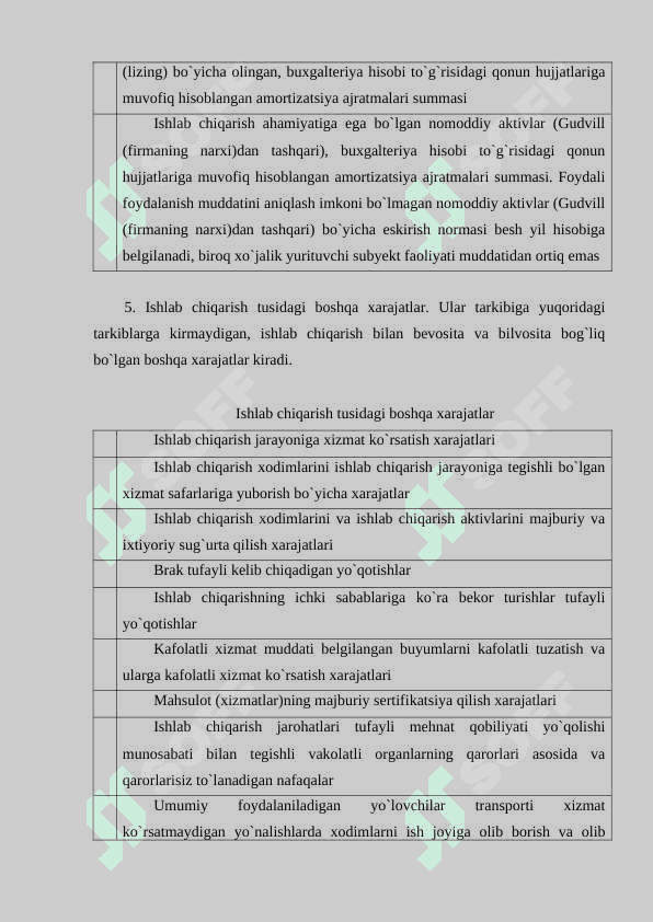Mahsulot ish xizmatlar ishlab chiqarish xarajatlari tahlili 8
