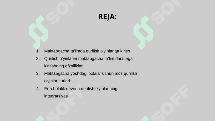 MAKTABGACHA TA'LIM TASHKILOTIDA QURILISH O'YINLARI VA ULARNI TASHKIL ETISH. 2