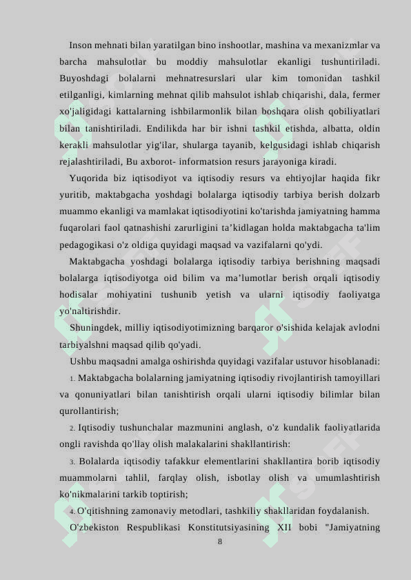 Markaziy osiyo mutafakkirlarining iqtisodiy tarbiya haqidagi qarashlari 8