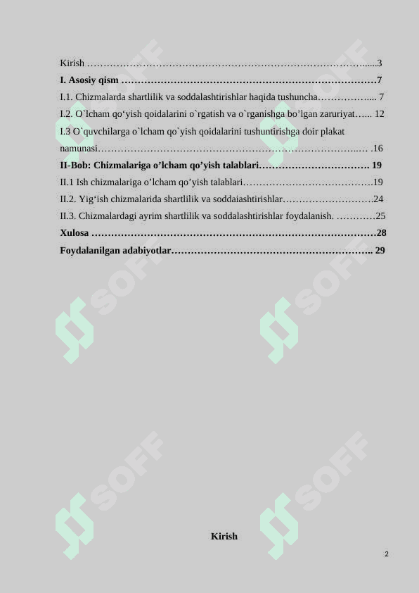 Chizmalardagi shartlilik va soddalashtirishni tasvirlashdagi o`ziga xos xususiyatlar 2