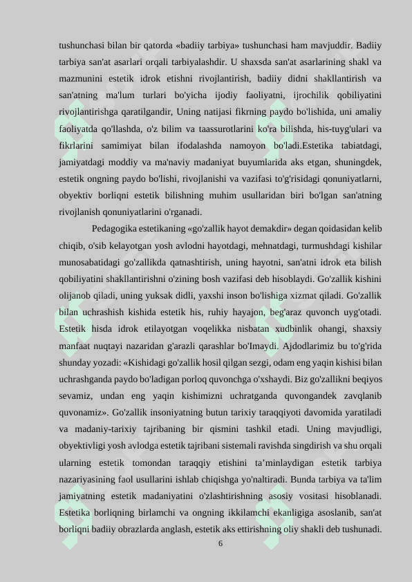 Maktabgacha yoshdagi bolalarga estetik tarbiya berish mazmuni 6