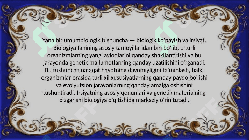 Biologiyani o'qitishda umumbiologik tushunchalarni tarkib toptirish (TAQDIMOT) 8