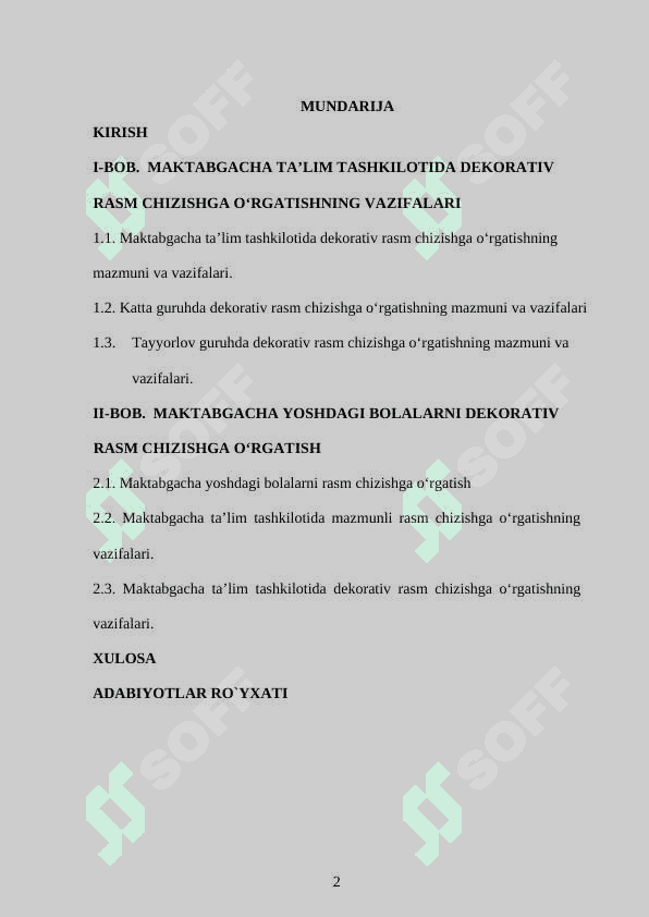MAKTABGACHA TA`LIM TASHKILOTIDA BOLALARINI DEKORATIV SAN`AT ASOSIDA 2