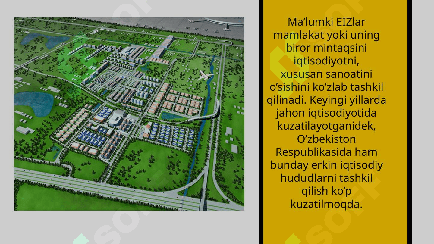 Erkin iqtisodiy zonalarni shakllantirish mexanizmlarini o‘rganish. 8