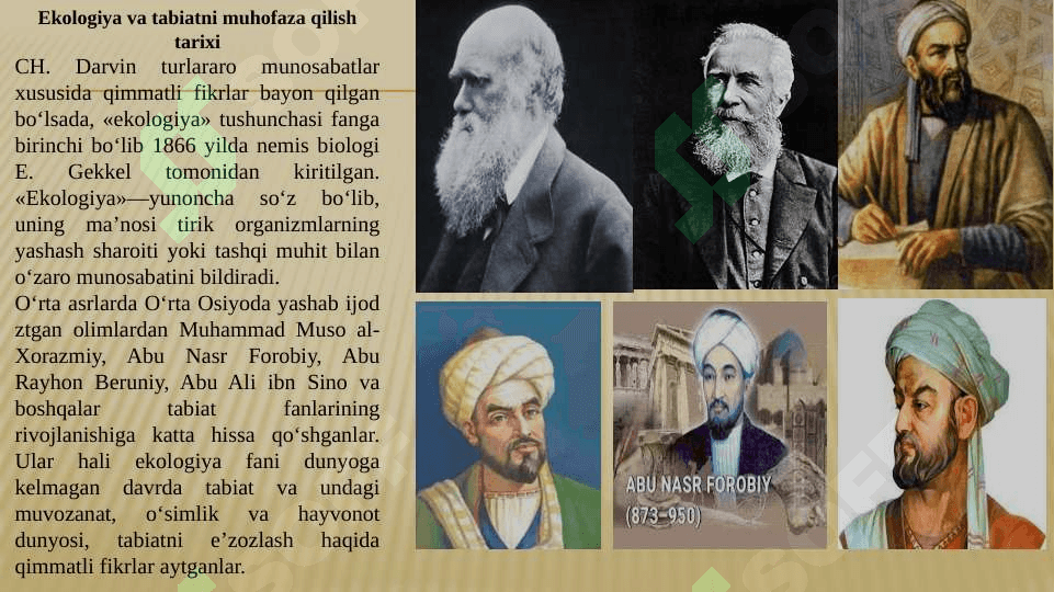 Ekologiya va tabiatni muhofaza qilish tarixi 2