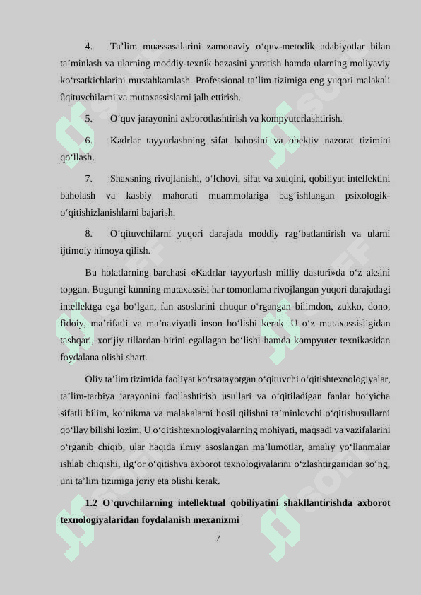 Oʻquvchilarning intellektual qobiliyatini shakllantirishda axborot texnologiyalaridan foydalanish mexanizmi 7