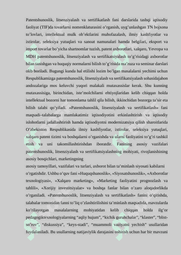 ILMIY  KASHFIYOTLAR  IXTIROLAR VA LITSENZIYALASH 3