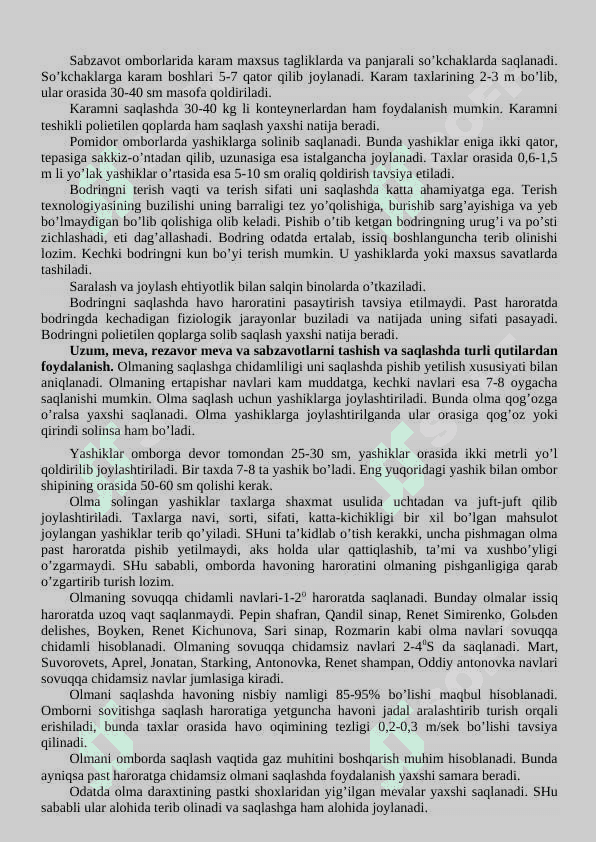 QISHLOQ XO’JALIGI MAXSULOTLARINI SAQLASH VA DASTLABKI ISHLASHDA QADOQLASH VA QADOQLASH MATERIALLARI 5